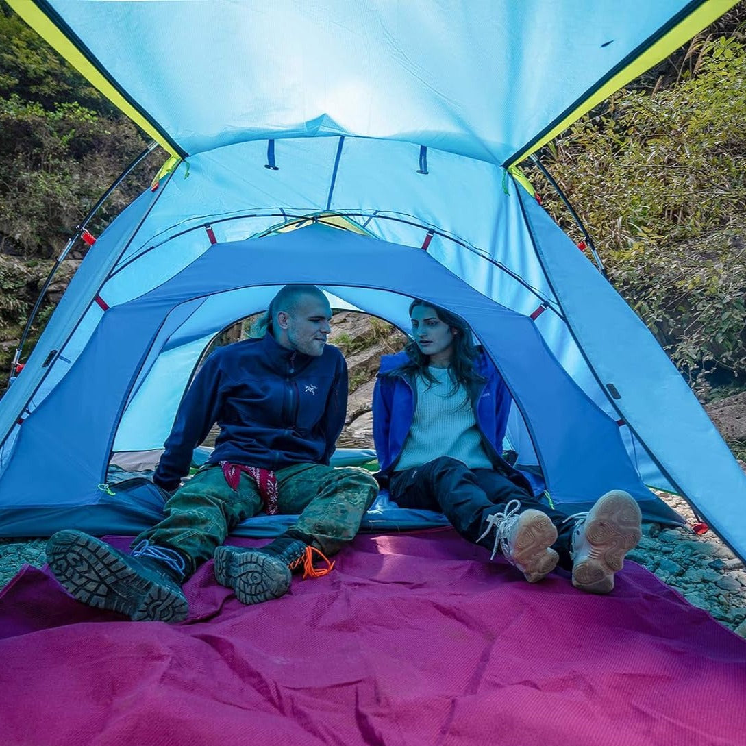 2/4 Person Camping Tent Outdoor Waterproof Family Large Tents 2/4 People Easy Setup Tent with Porch Double Layer