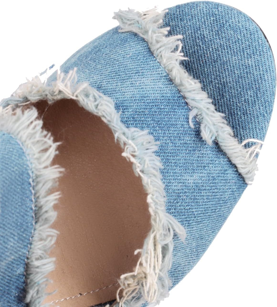 WomenâS Denim Heels Ankle Strap Peep Toe Heeled Sandals
