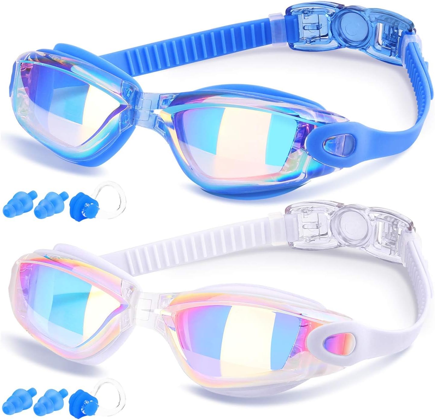 Swim Goggles, 2 Pack Swimming Goggles for Men Women, Goggles Swimming Adult Youth Teen Kids, anti Fog Pool Goggles