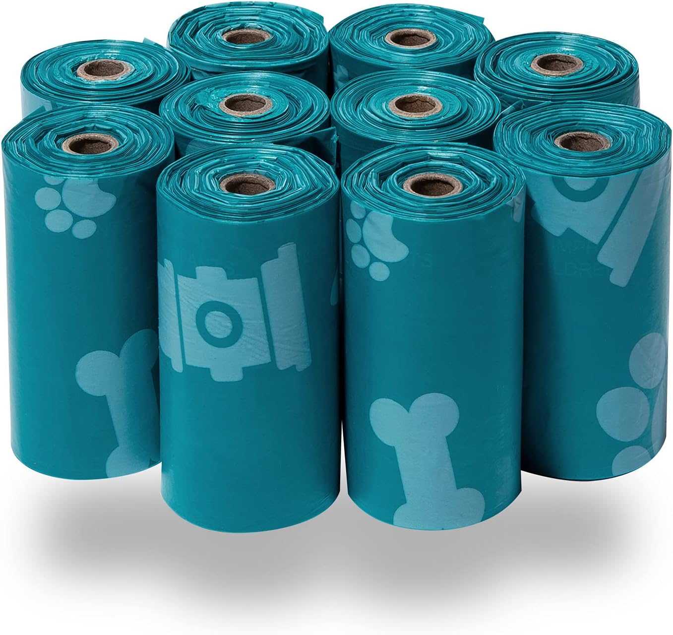 Dog Poop Bags for Waste Refuse Cleanup, Doggy Roll Replacements for Outdoor Puppy Walking and Travel, Leak Proof and Tear Resistant, Thick Plastic - Turquoise, 360 Bags