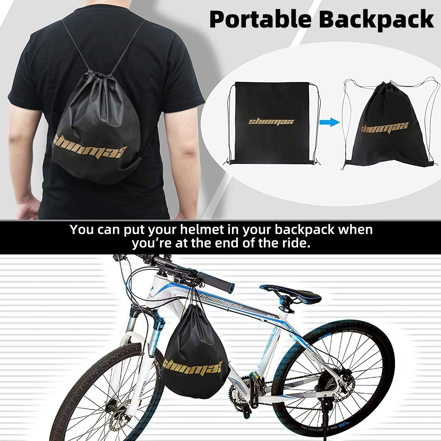 Bike Helmet, Bicycle Helmet with USB Charging Light&Detachable Magnetic Goggles&Removable Sun Visor&Portable Bag Adjustable Cycling Helmet