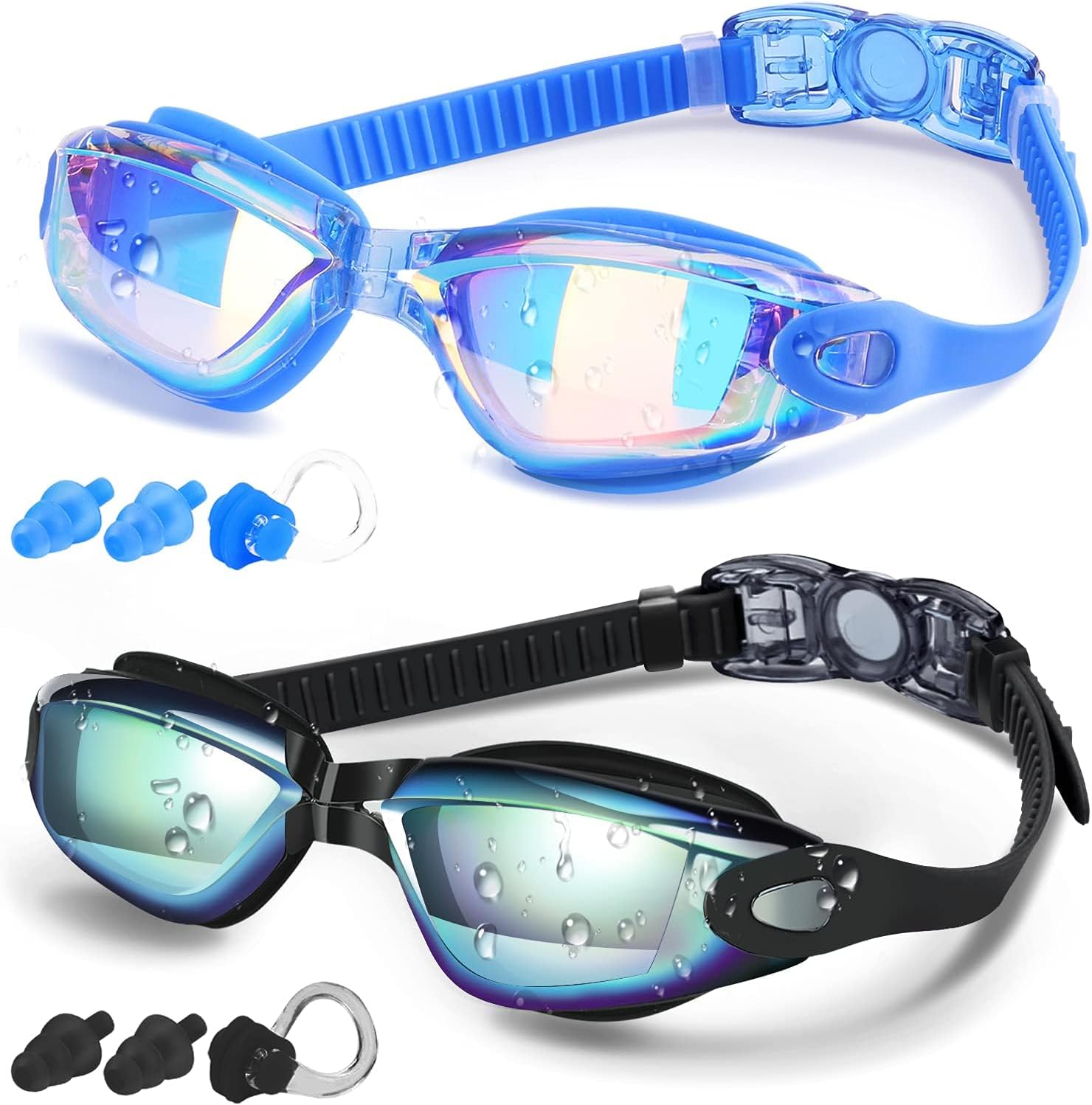Swim Goggles, 2 Pack Swimming Goggles for Men Women, Goggles Swimming Adult Youth Teen Kids, anti Fog Pool Goggles