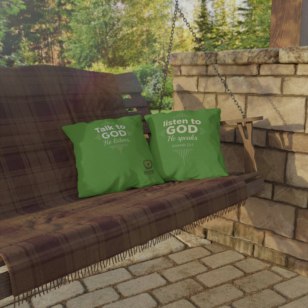 Talk To God Outdoor Pillows