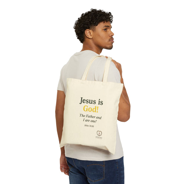 Jesus Is God Cotton Canvas Tote Bag