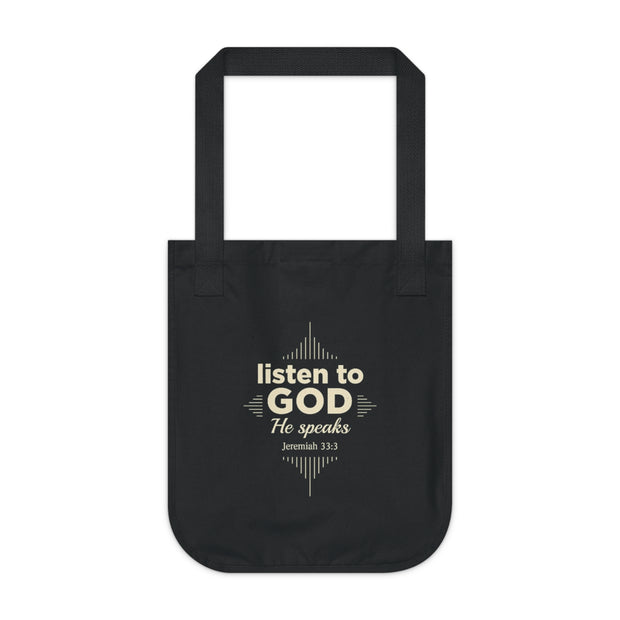 Talk To God Organic Canvas Tote Bag