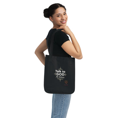 Talk To God Organic Canvas Tote Bag