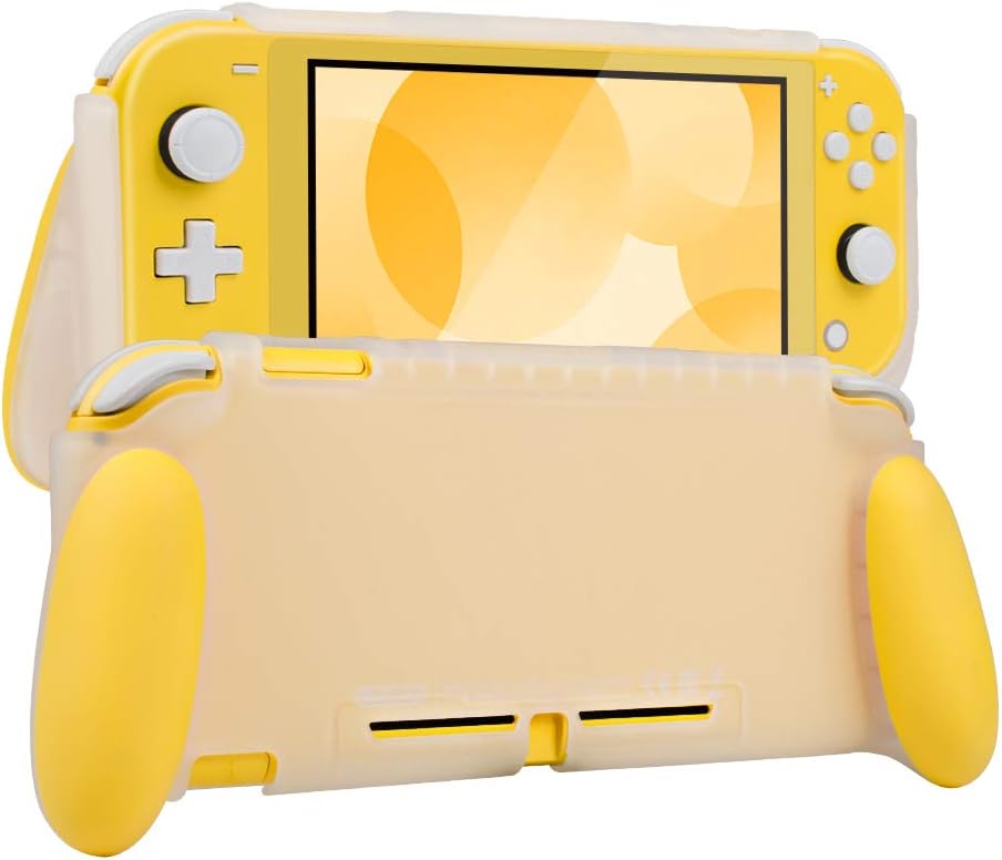 Protective Case for Switch Lite, Grip Case Cover for Switch Lite, Grip Cover in Silicone with Anti-Scratch and Shock-Absorption Soft TPU (Grip Case, Yellow)