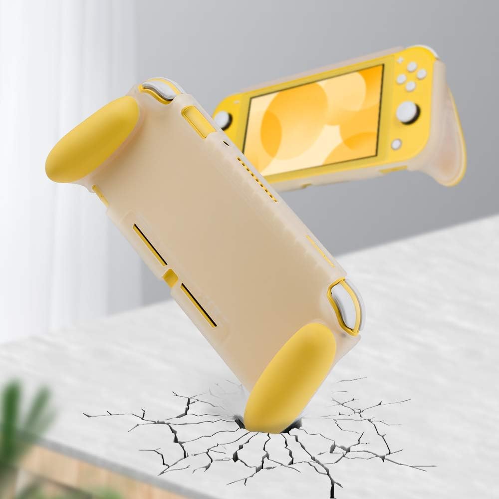 Protective Case for Switch Lite, Grip Case Cover for Switch Lite, Grip Cover in Silicone with Anti-Scratch and Shock-Absorption Soft TPU (Grip Case, Yellow)