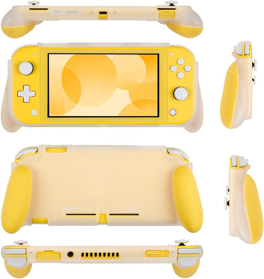 Protective Case for Switch Lite, Grip Case Cover for Switch Lite, Grip Cover in Silicone with Anti-Scratch and Shock-Absorption Soft TPU (Grip Case, Yellow)