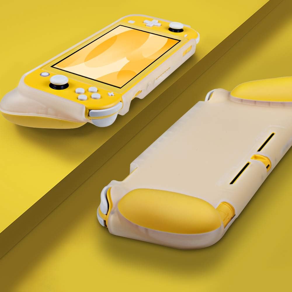 Protective Case for Switch Lite, Grip Case Cover for Switch Lite, Grip Cover in Silicone with Anti-Scratch and Shock-Absorption Soft TPU (Grip Case, Yellow)