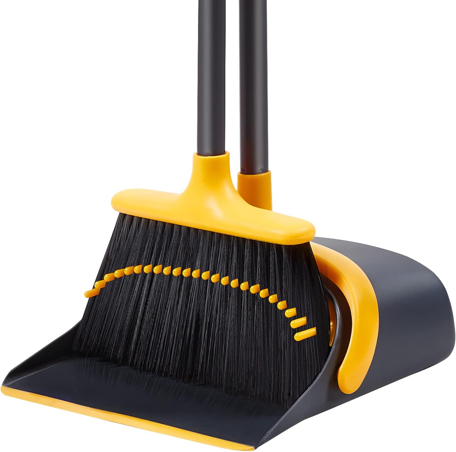 Broom and Dustpan, Broom and Dustpan Set for Home, Long Handle Broom with Dustpan, Broom and Dustpan Combo for Office Home Kitchen Lobby Floor Use Dustpan and Broom Set