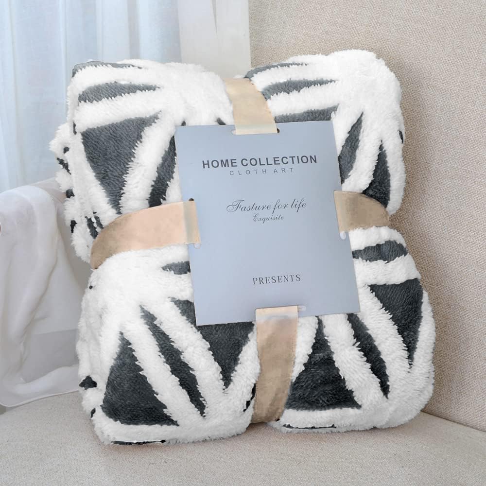 Sherpa Fleece Blanket 71X80 Fuzzy Soft Throw Blanket Dual Sided Blanket for Couch Sofa Bed (Grey, 71''X 80'')