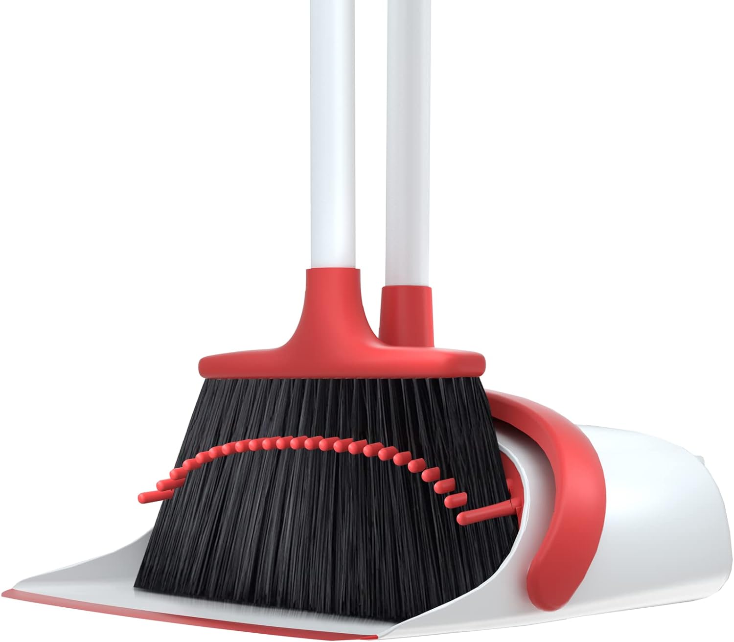 Broom and Dustpan, Broom and Dustpan Set for Home, Long Handle Broom with Dustpan, Broom and Dustpan Combo for Office Home Kitchen Lobby Floor Use Dustpan and Broom Set