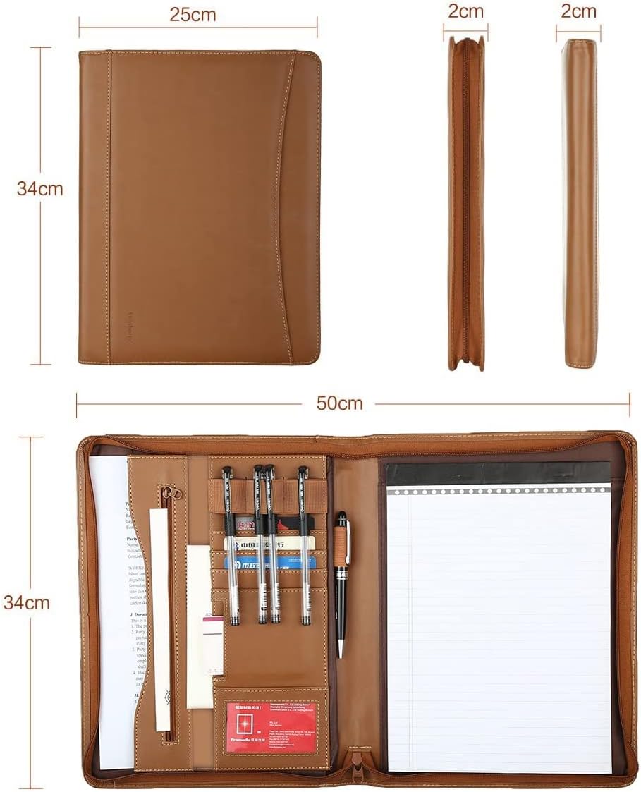 Portfolio A4 PU Leather Conference Folder Document Holder for Office Business Diary Leather Folder for Director
