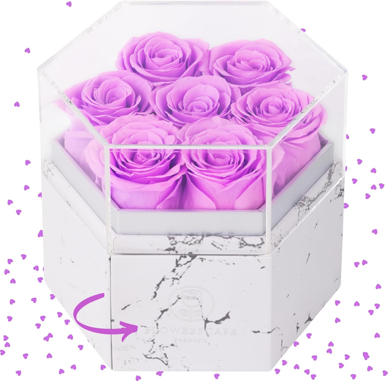 7 Forever Rose Valentines Day - Birthday Gifts for Mom and for Her Anniversary - Eternal Rose Box - Real Preserved Roses Fresh Flowers Bouquet -Forever Flowers for Delivery Prime
