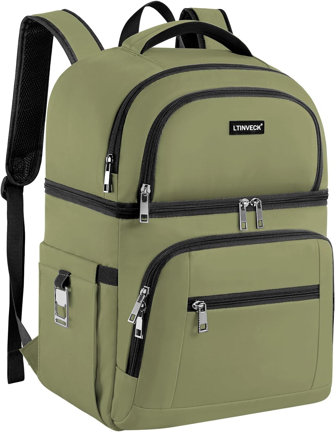 Cooler Backpack,30 Cans Insulated Backpack Cooler Leakproof Double Deck Cooler Bag for Men Women RFID Lunch Backpack