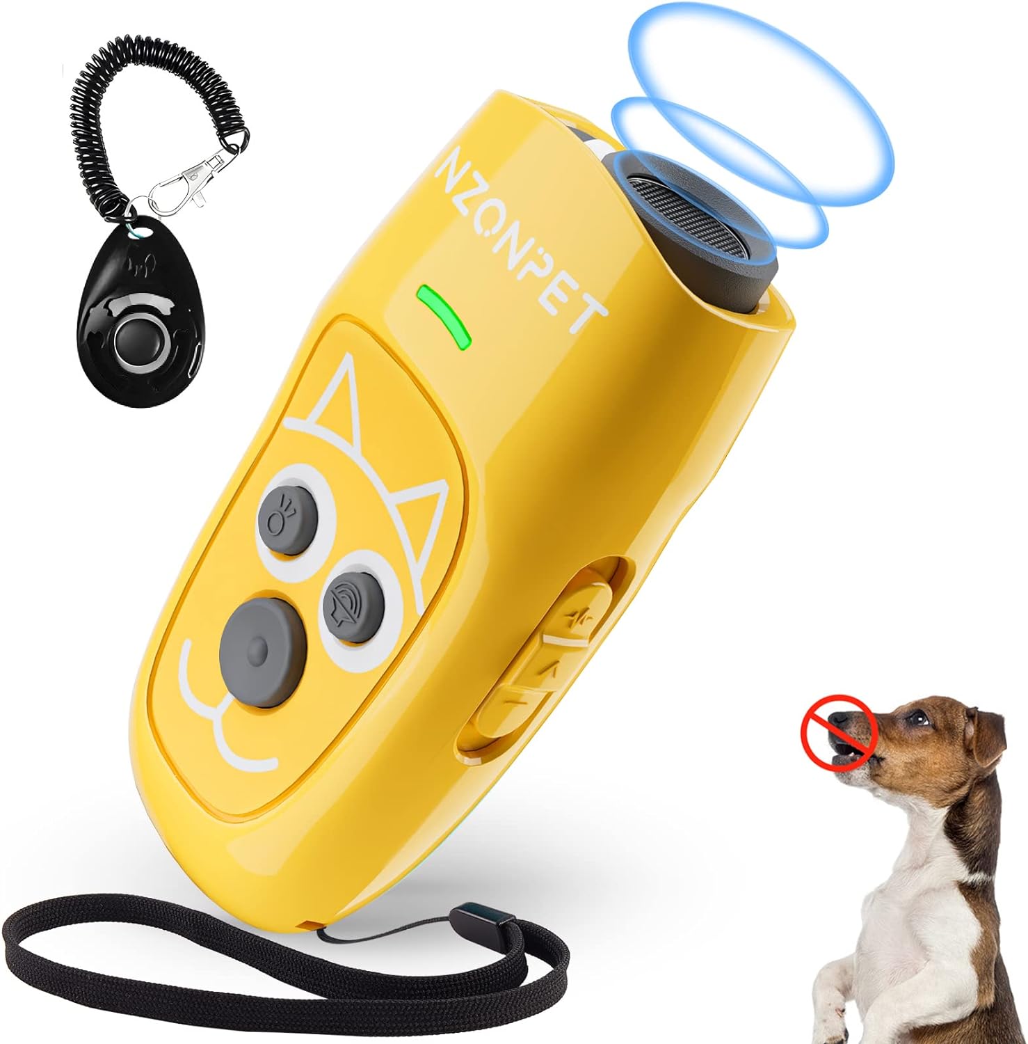 anti Barking Device, Ultrasonic Dog Barking Deterrent Devices, Rechargeable 3 Frequency Bark Control Device Effective Control Range of 16.4 Ft with LED Flashlight and Wrist Strap(Black)