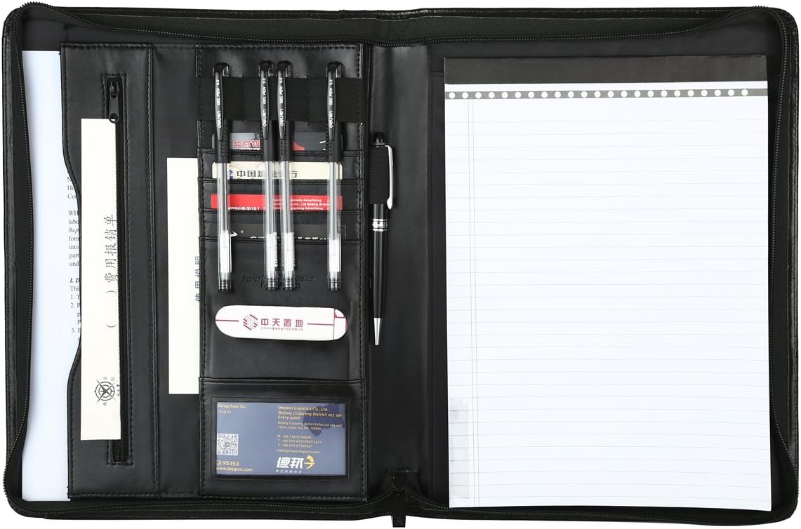 Portfolio A4 PU Leather Conference Folder Document Holder for Office Business Diary Leather Folder for Director