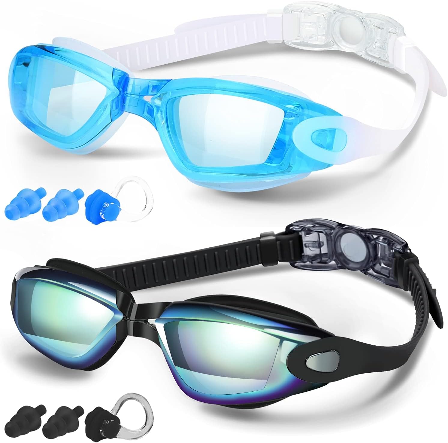 Swim Goggles, 2 Pack Swimming Goggles for Men Women, Goggles Swimming Adult Youth Teen Kids, anti Fog Pool Goggles