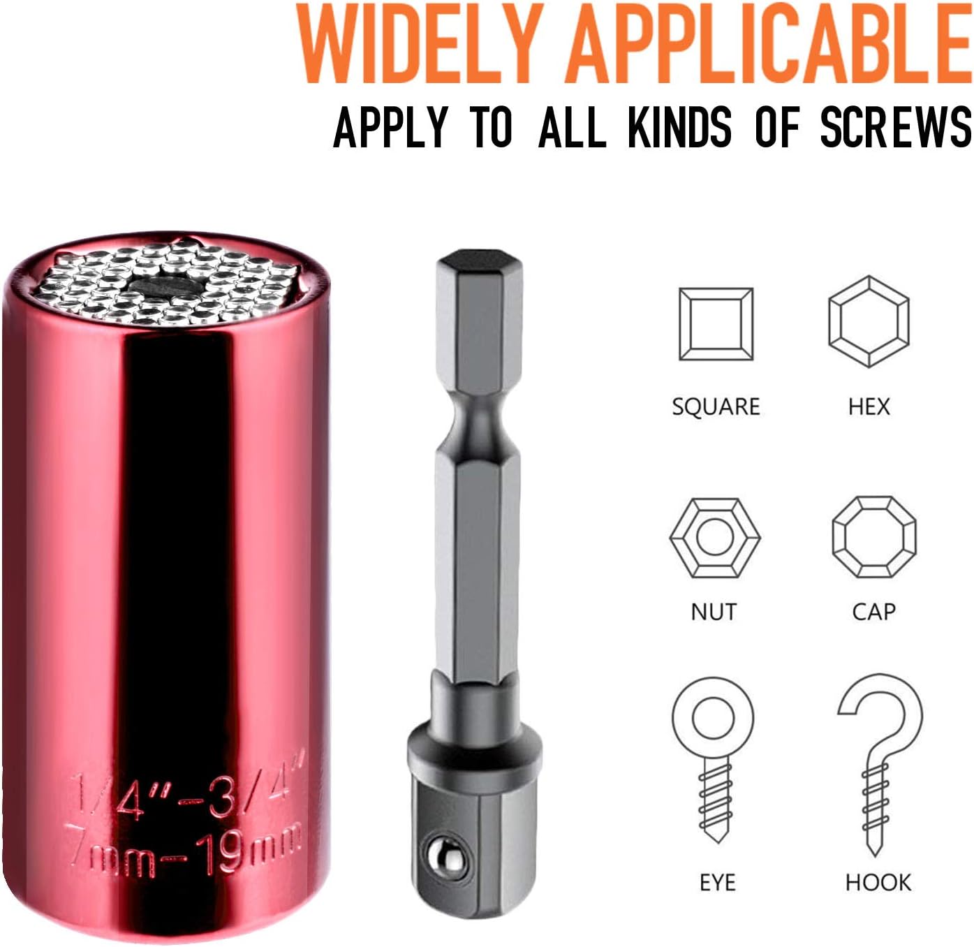 Super Universal Socket Tools Gifts for Men - Stocking Stuffers for Men, Mens Christmas Gifts, Cool Stuff Gadgets for Men Birthday Gifts for Dad Women Husband, Socket Set with Power Drill Adapter