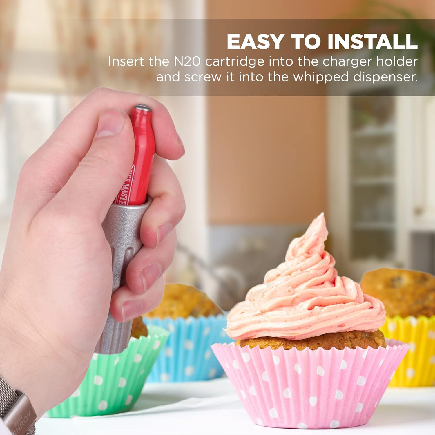 Chef-Master Whipped Cream Chargers, Nitrous Oxide Whipped Cream Cartridge PACK of 10, Whip Cream Dispensers Chargers, Made in Europe