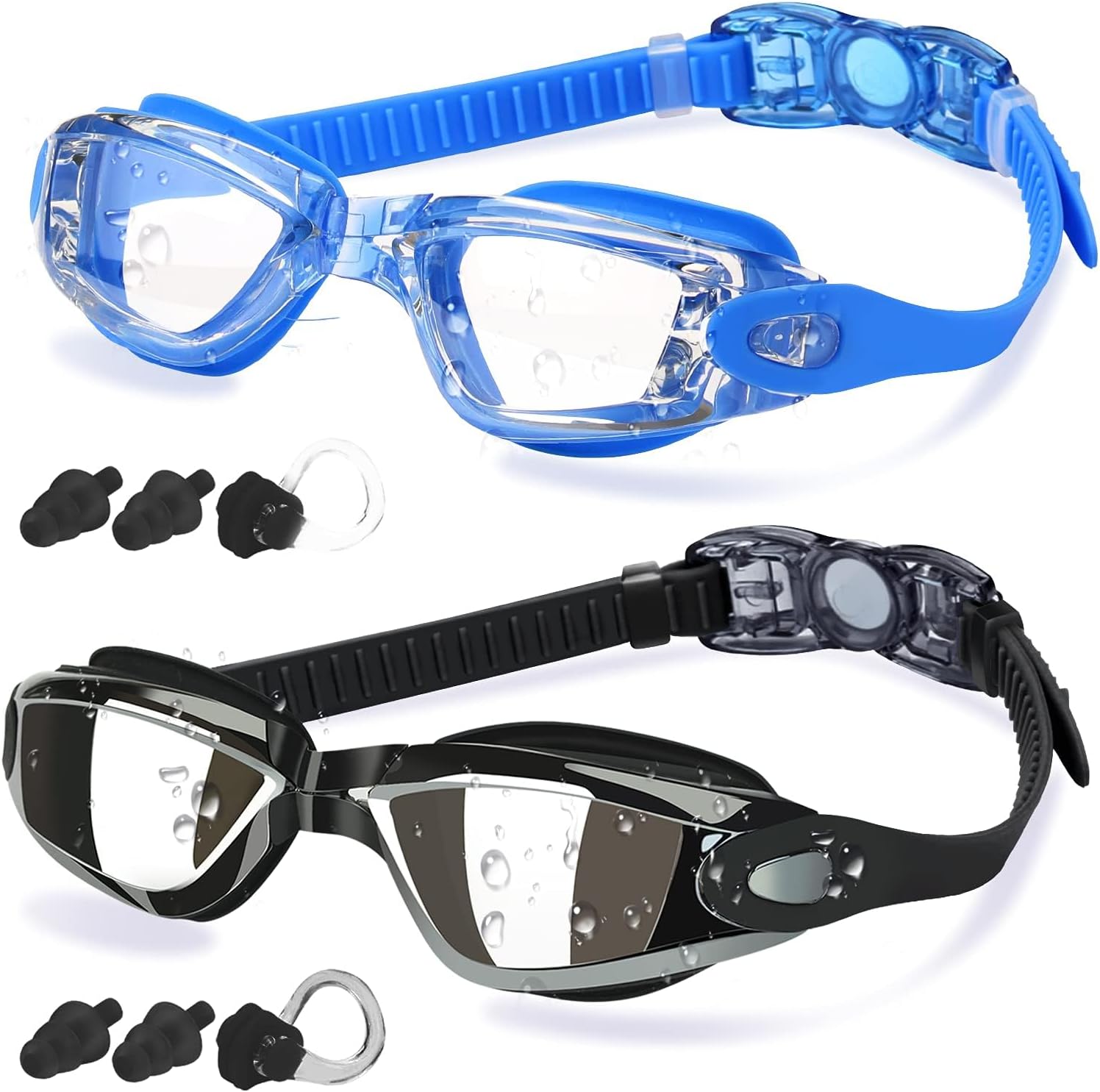 Swim Goggles, 2 Pack Swimming Goggles for Men Women, Goggles Swimming Adult Youth Teen Kids, anti Fog Pool Goggles
