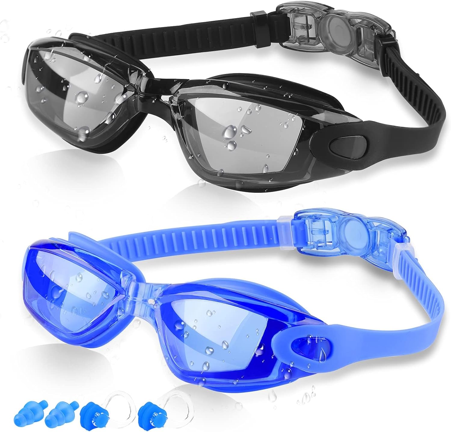 Swim Goggles, 2 Pack Swimming Goggles for Men Women, Goggles Swimming Adult Youth Teen Kids, anti Fog Pool Goggles