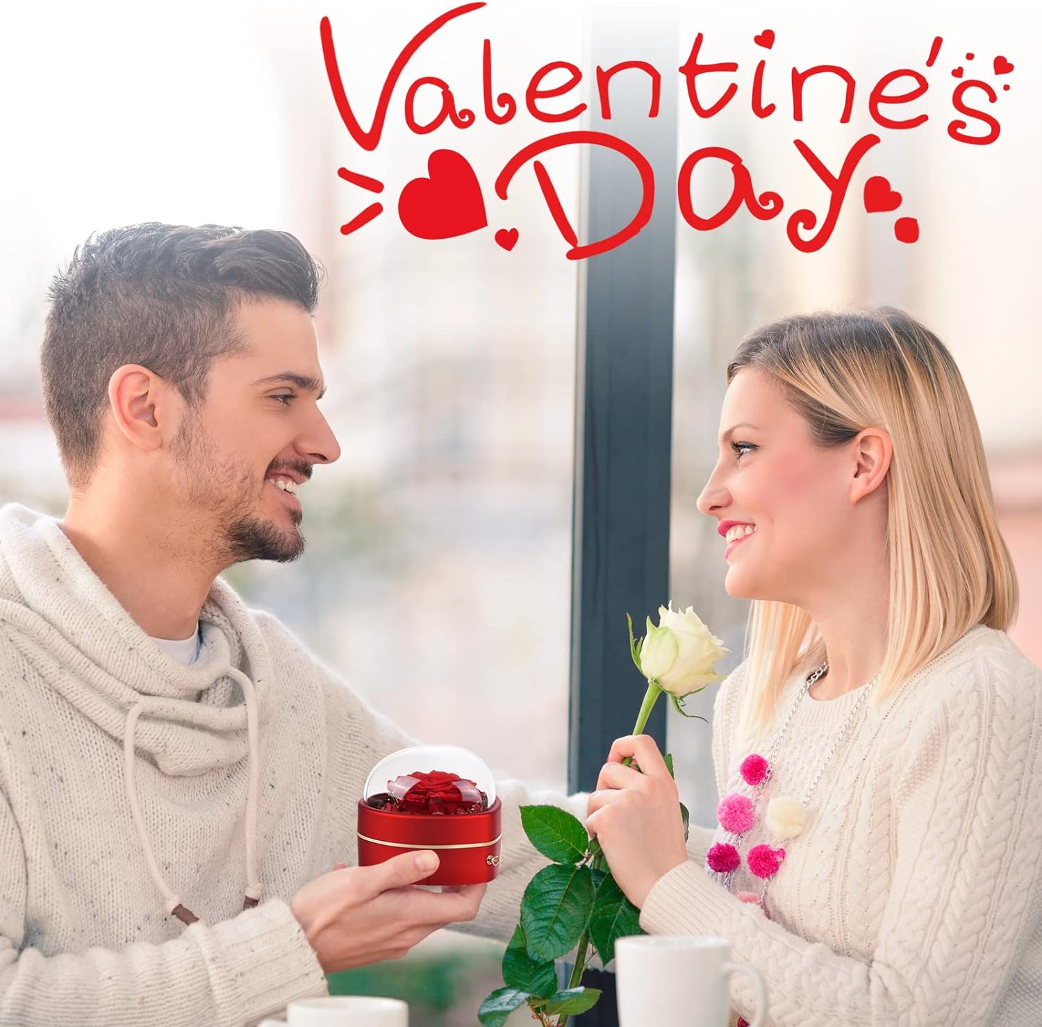 Preserved Real Red Rose with Heart Necklace Gift for Girlfriend. Gifts for Mom Grandma on Mothers Day .Anniversary Birthday Gifts for Her. Birthday Gifts for Women.