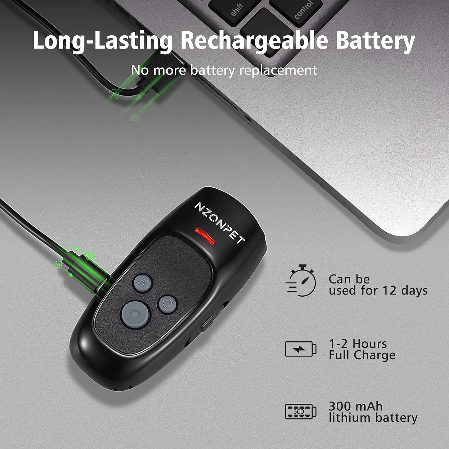 anti Barking Device, Ultrasonic Dog Barking Deterrent Devices, Rechargeable 3 Frequency Bark Control Device Effective Control Range of 16.4 Ft with LED Flashlight and Wrist Strap(Black)