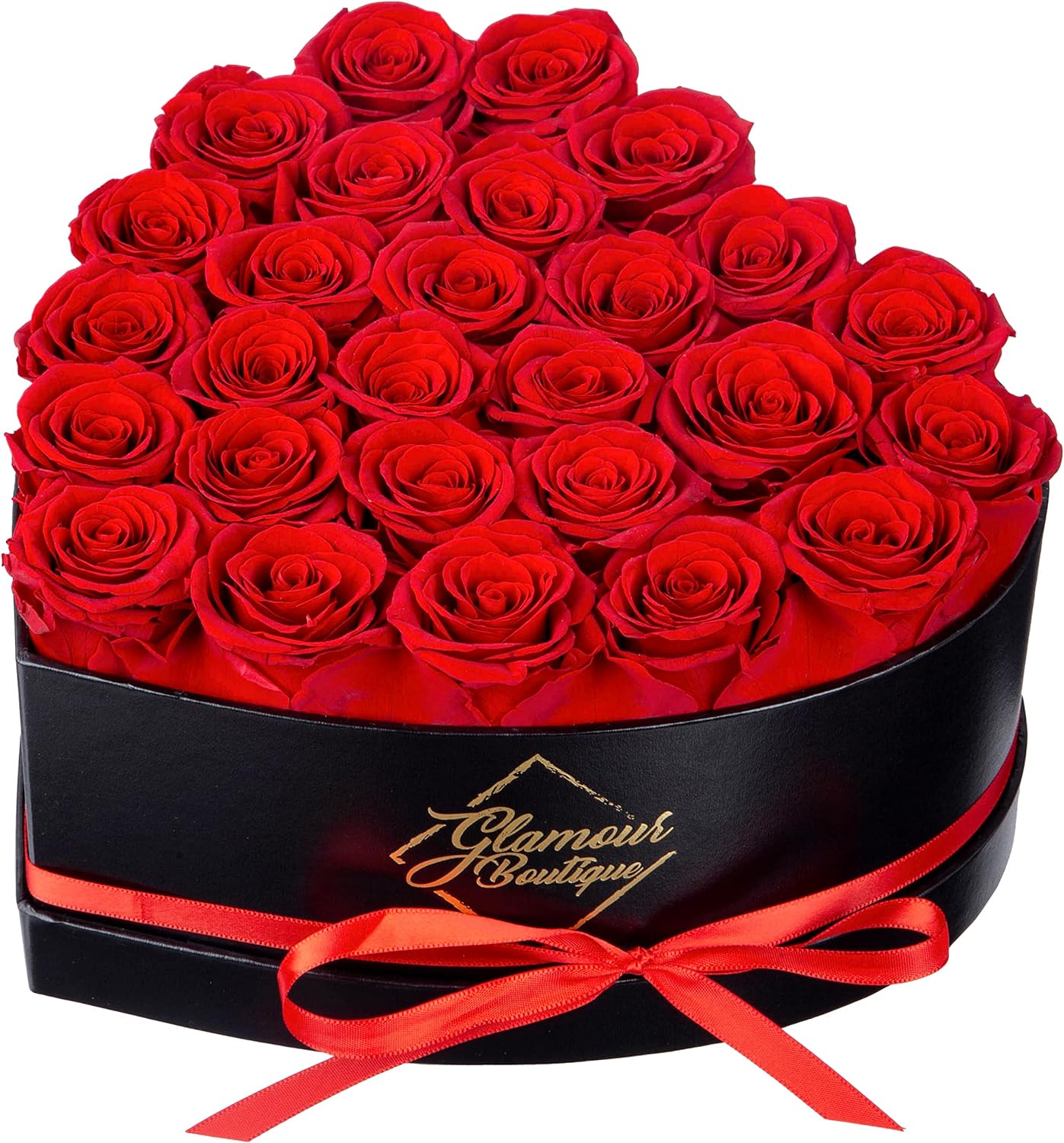 27-Piece Forever Flowers Heart Shape Box - Preserved Roses, Immortal Roses That Last a Year - Eternal Rose Preserved Flowers for Delivery Prime Mothers Day & Valentines Day - Pink