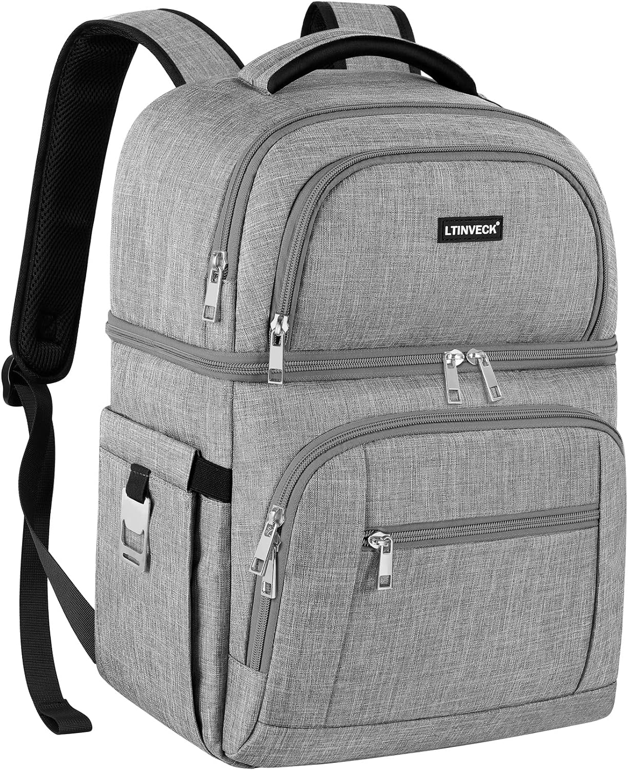 Cooler Backpack,30 Cans Insulated Backpack Cooler Leakproof Double Deck Cooler Bag for Men Women RFID Lunch Backpack