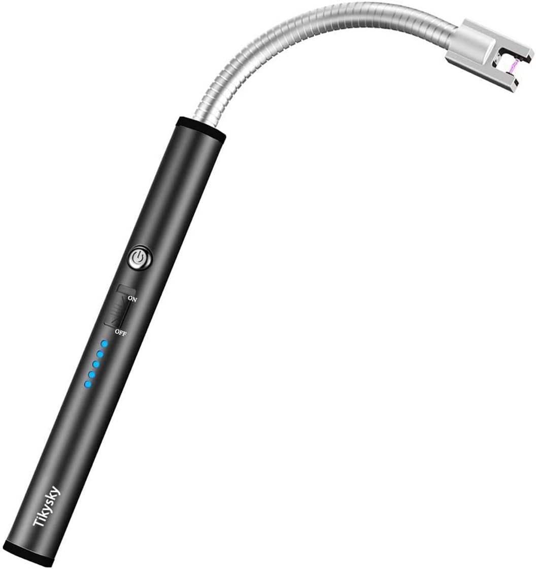 Candle Lighter, USB Rechargeable Lighter,Electric Arc Lighter Long Flexible Flameless for Candles,Camping,Grill,Stove,Bbq（Blue）